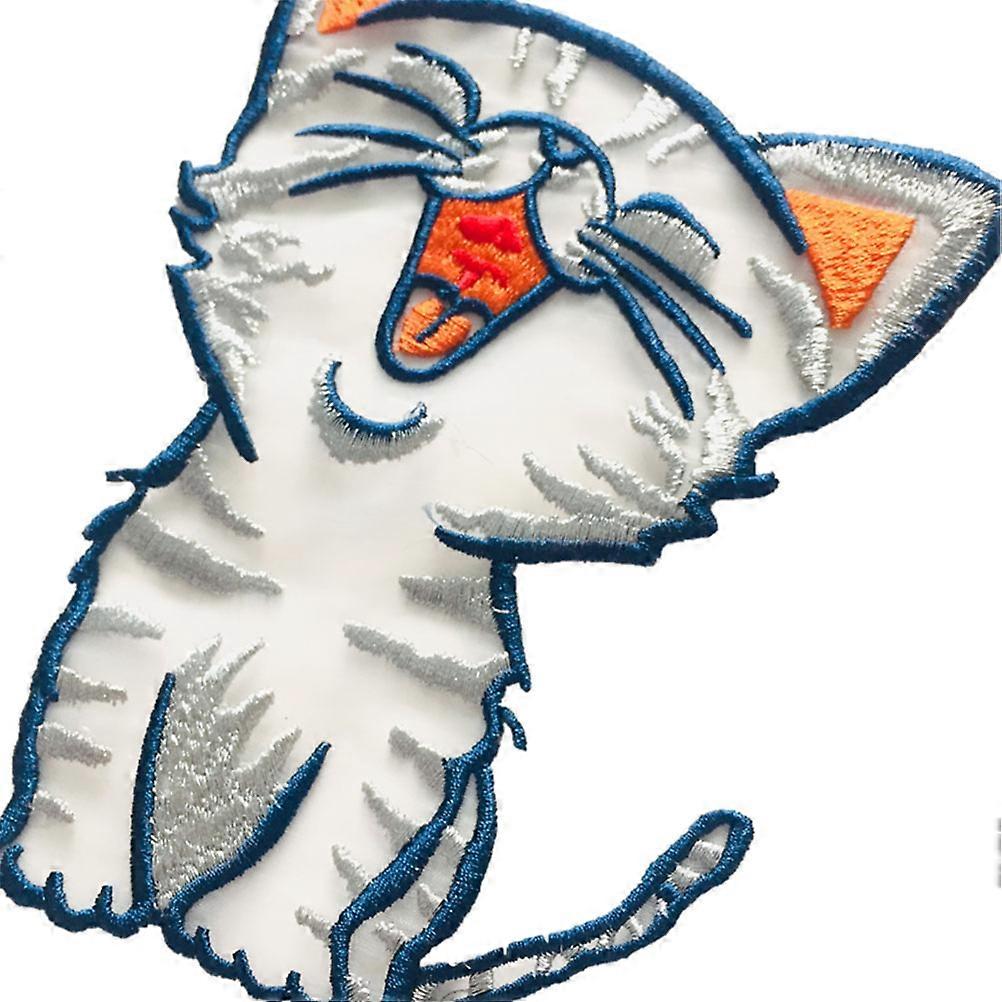 الكرتون نمط بقع القط التطريز الموضوع زينة للقبعات القبعات حقائب السترات حقيبة الغداء تأثيري 1 حزمة