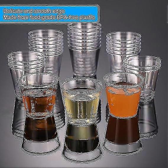 100 Pack Plastic Shot Glasses 30ml, Reusable Party Drinking Cups