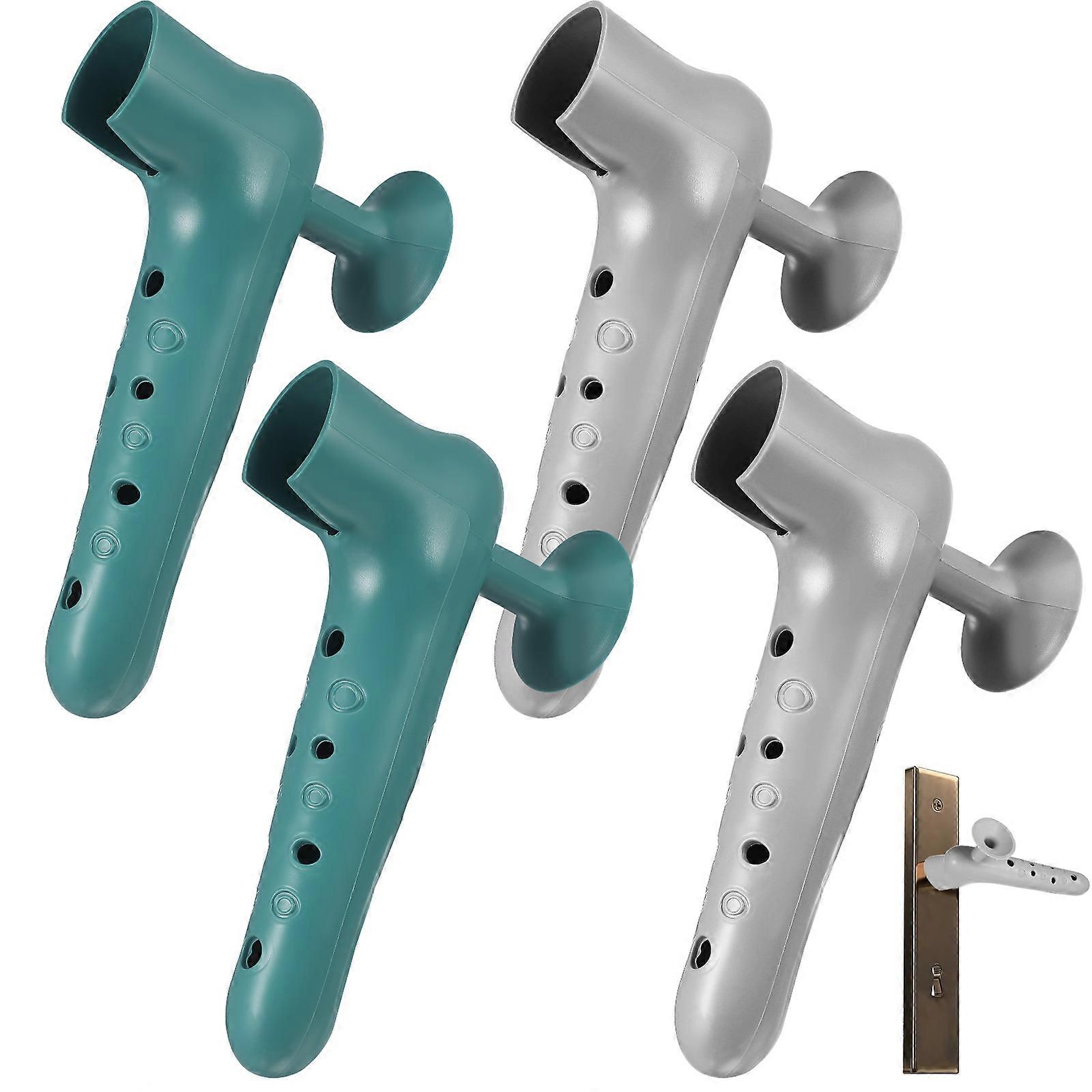 Door Handle Wall Protectors Easy to Install Safe Smooth Comfortable 4Pcs Grey Office Environment