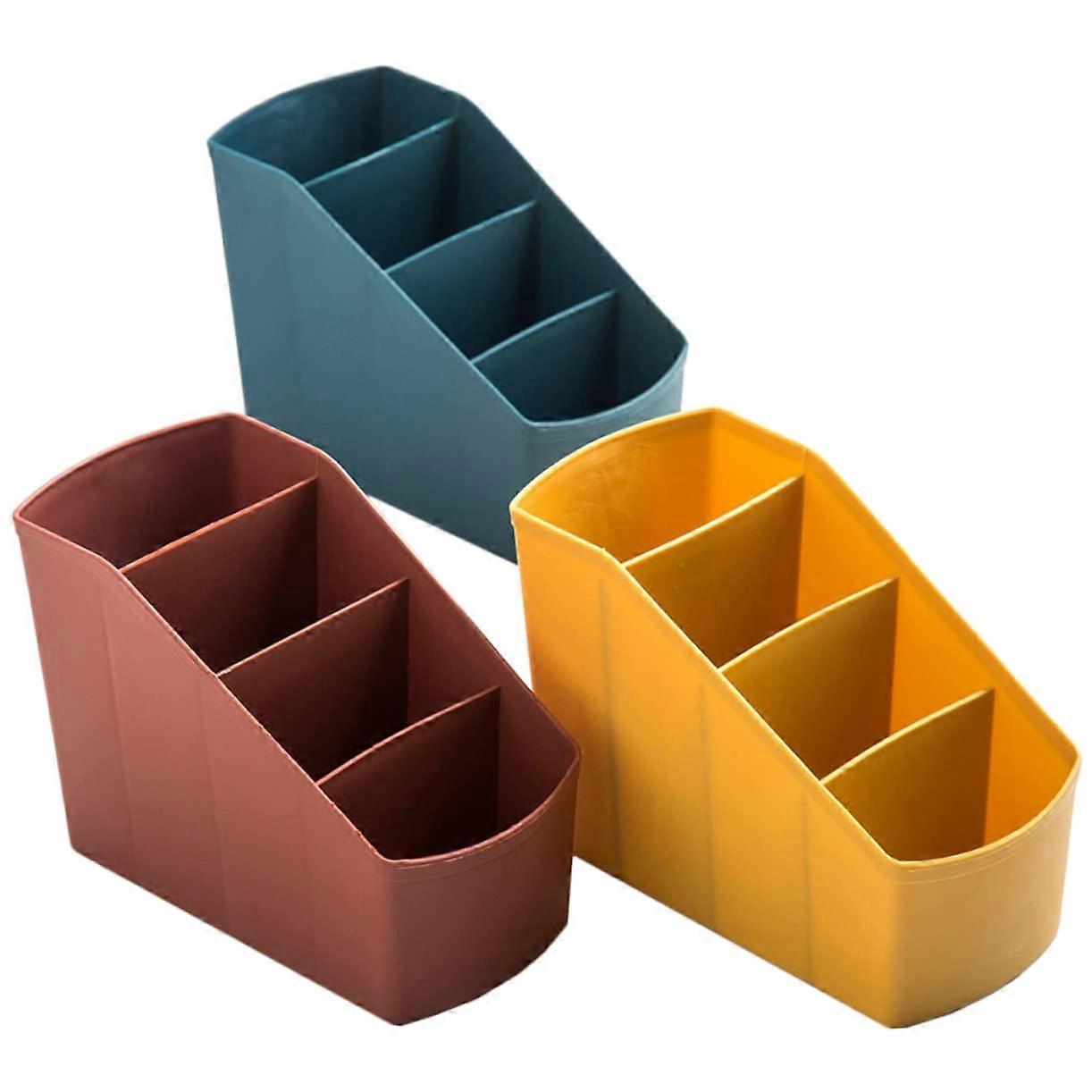 Desk Organizer Multifunctional Storage Box for Remote Controls, Cosmetics, Pens & Small Items, Premium Material for Home Office