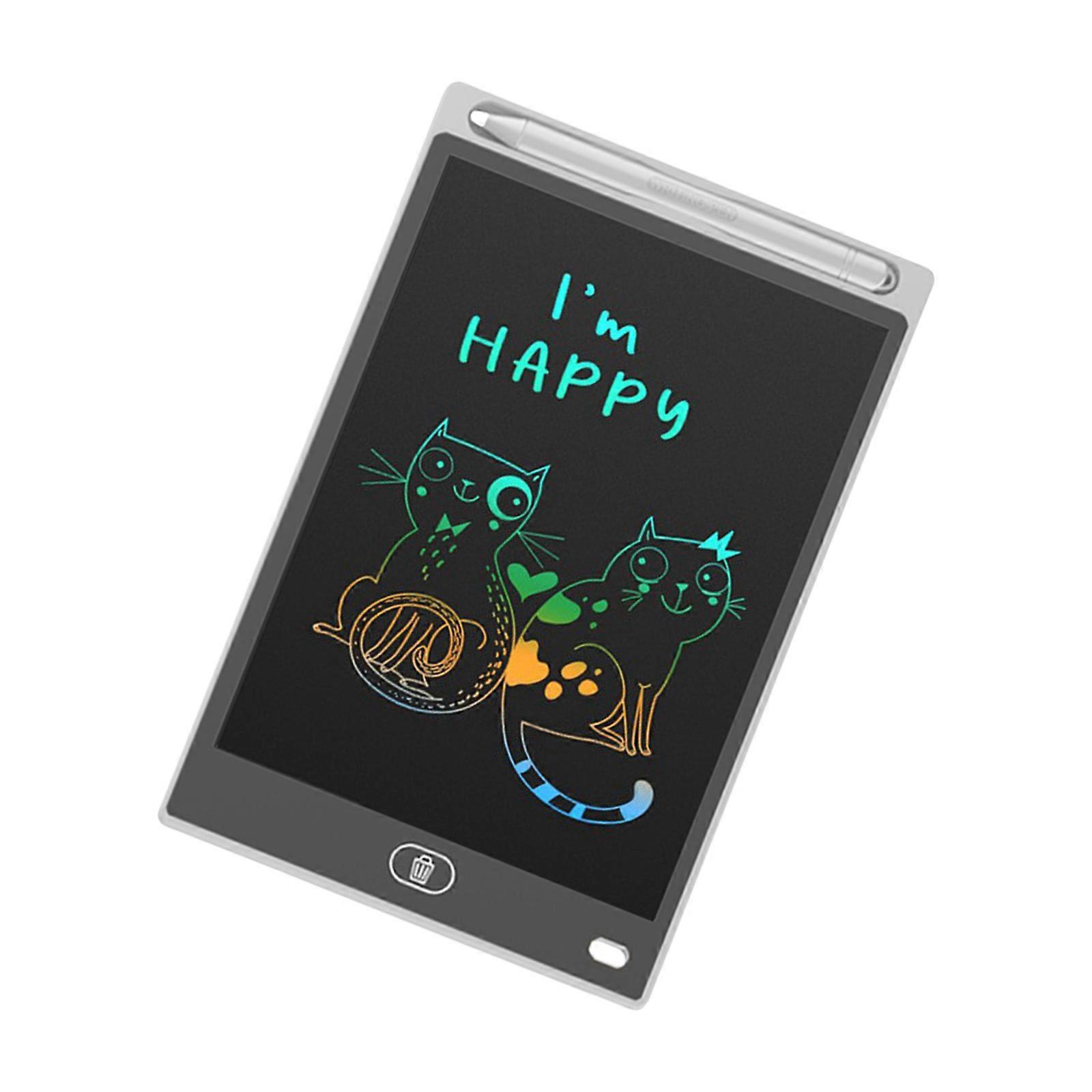 Ergonomisches 8,5-Zoll-LCD-Schreibbrett Zeichnung Skizzenblock Handschriftblock Spielzeugkunst Malwerkzeug für Kinder Geschenk Weiß