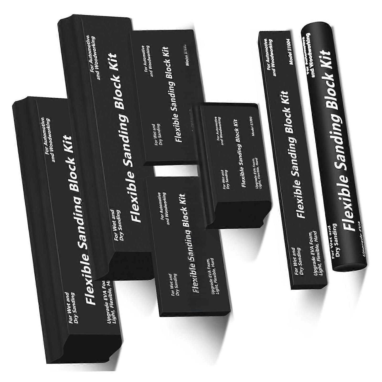 Automotive Woodworking Sanding Sponge Blocks Set EVA Foam With Pressure Distribution Wet Dry Use Multicolor