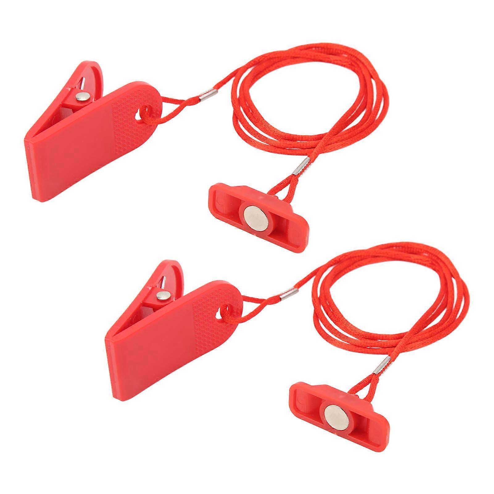 2PCS Treadmill Universal Safety Key Running Machine Key Magnet Treadmill Key Rectangle Red 