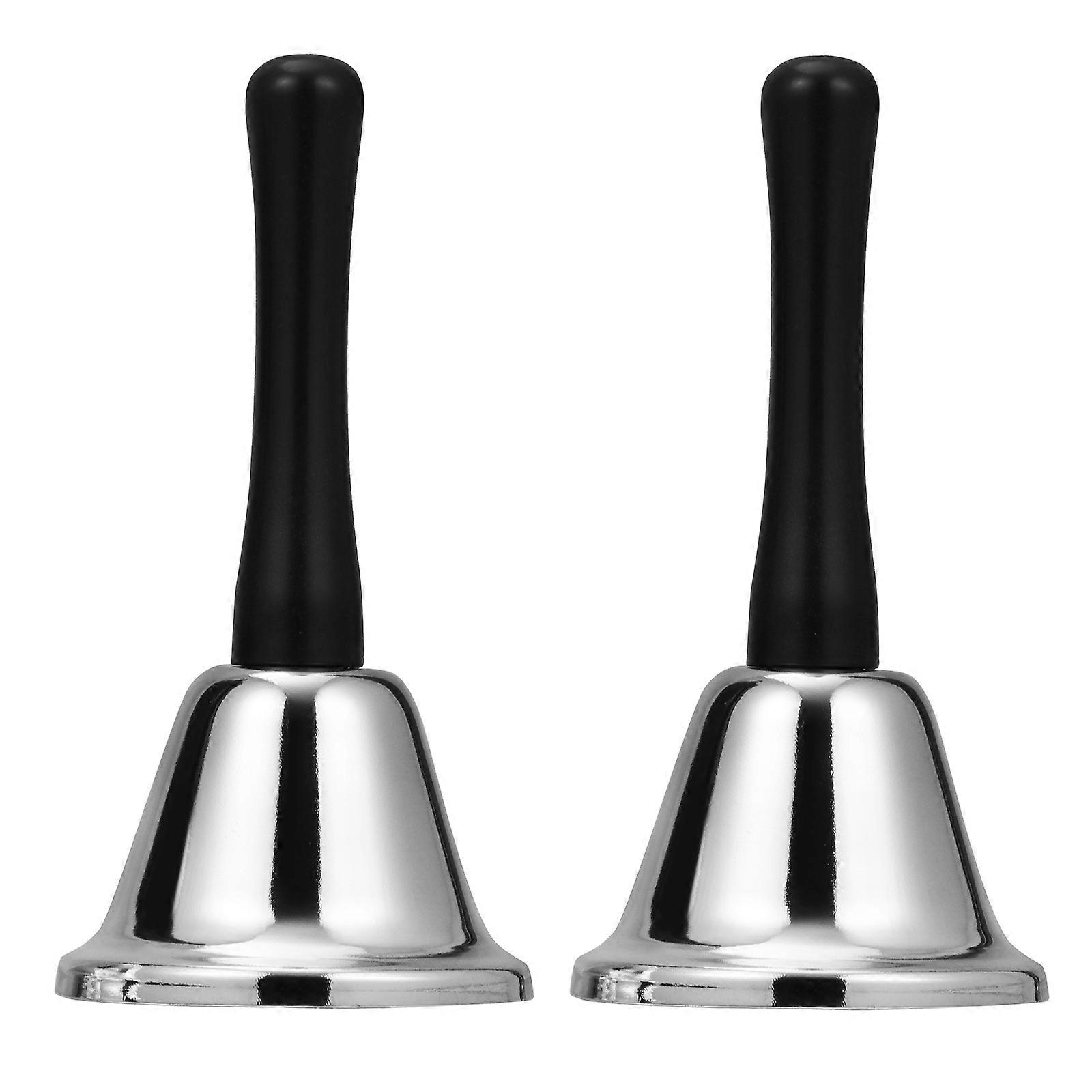 2pcs Christmas Hand Bells Table Bells Santa Clause Bells Calling Bells (Silver)