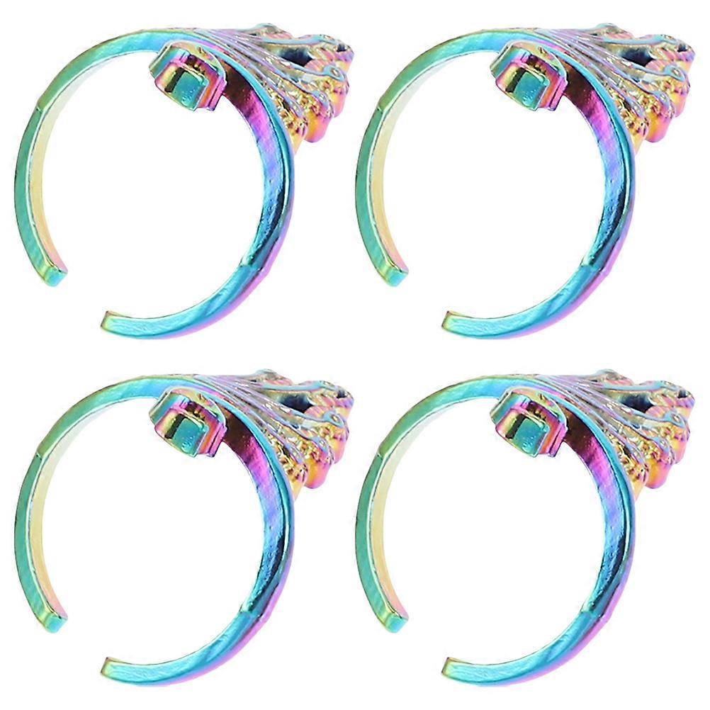 Retro Peacock Design Ring Knitting Loop Ring Classic Finger Holder Knitting Thimble 2.7X2X2CM