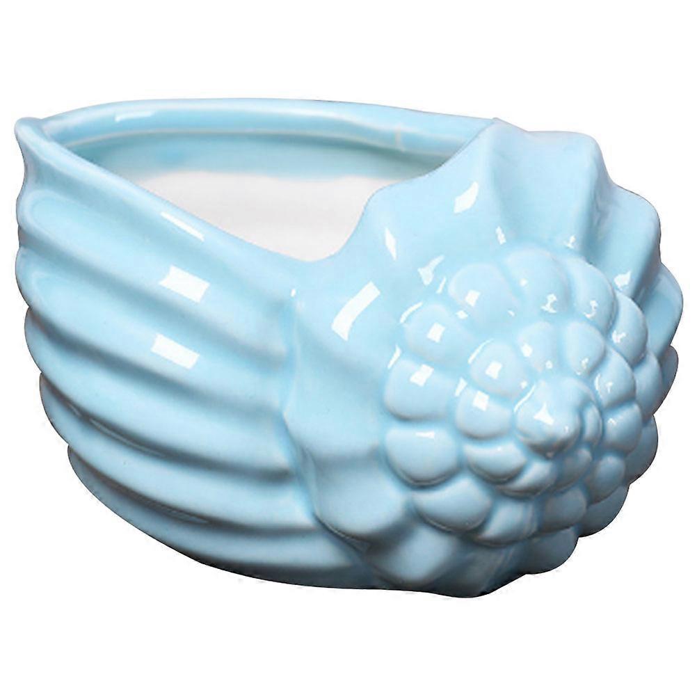 1PC Mediterranean Style Ceramic Flowerpot Creative Conch Shape Design