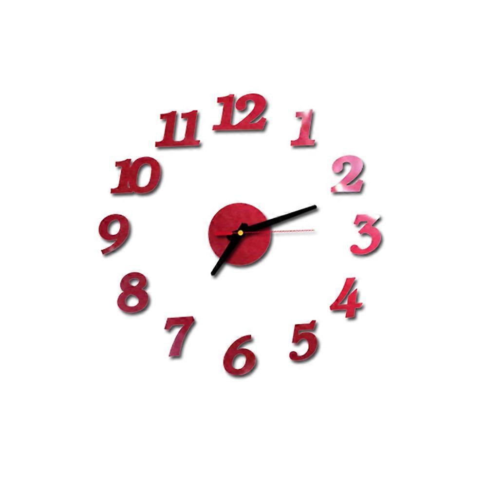 Creative Wall Clock -009 Living Room Decor Dark Red 40cm Diameter Silent Movement 1Pack
