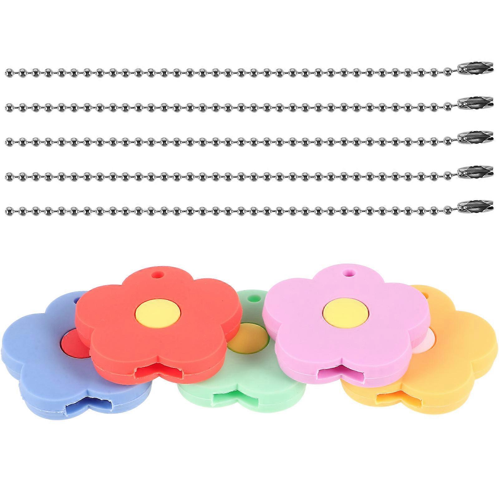 5pcs Cute Flower Silicone Key Caps for House Flexible, Lightweight & Easy to Install Key Cover Protectors for Women