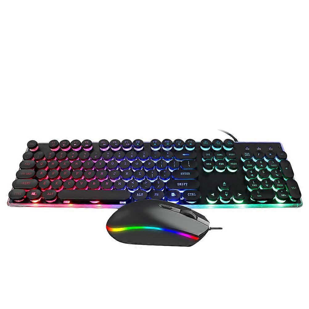 Gaming Keyboard And Mouse Led Light Sensitive Gamers 45X13.5CM Black 1Set