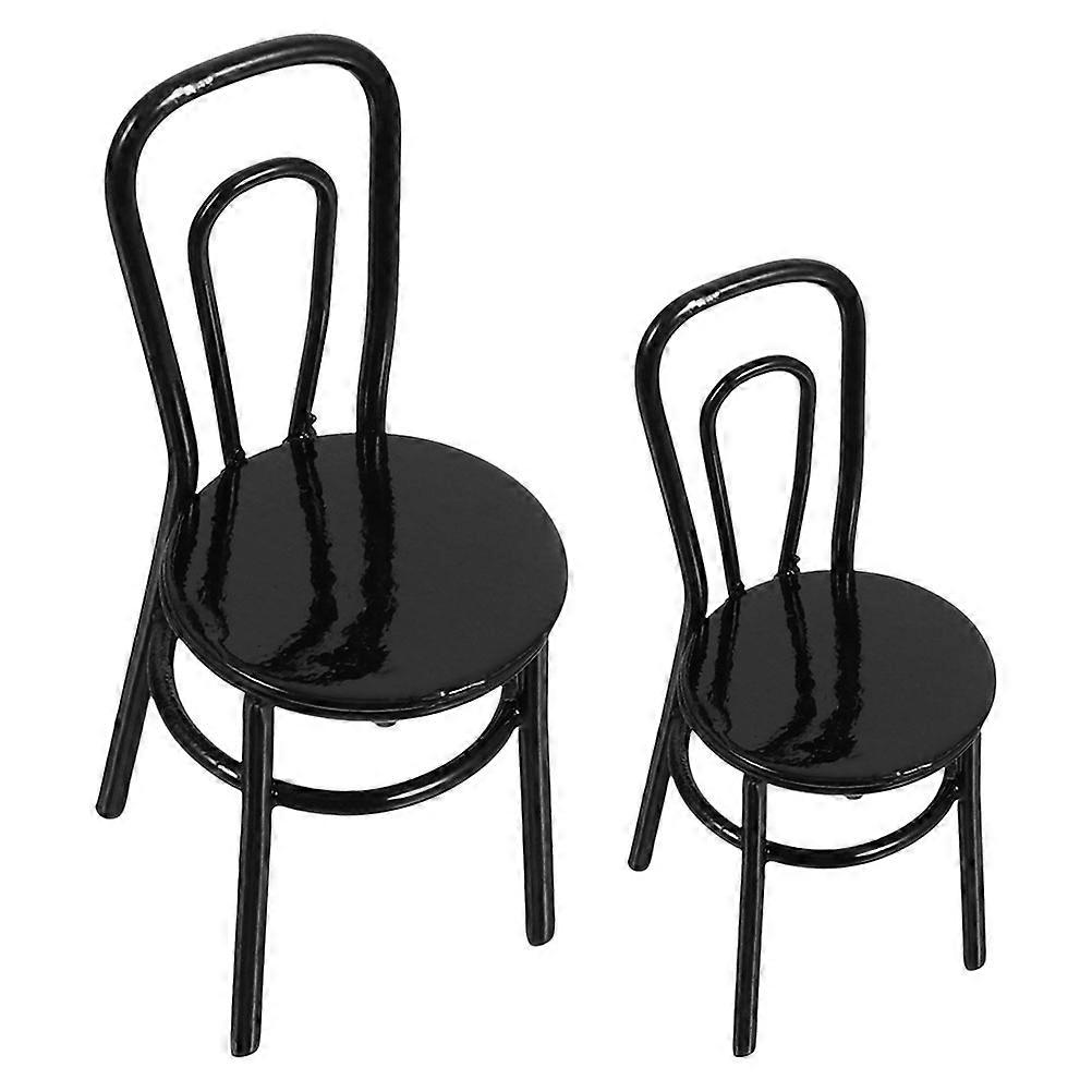 2pcs Sturdy Iron Mini Furniture Set for Fairy Garden Crafts – Realistic Decor for Home Collectibles & Miniature Scenes