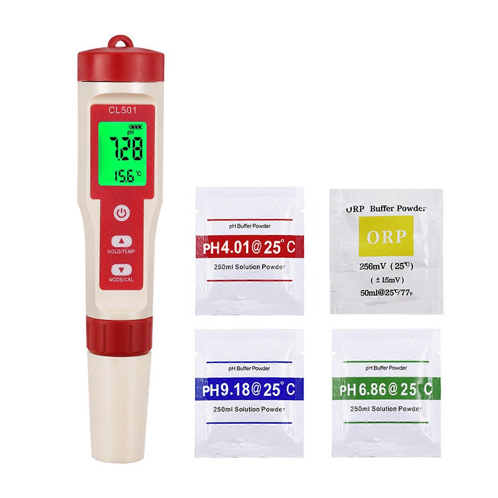 Multifunctional 5 in 1 Water Quality Testing Pen with Calibration Powder Water Quality Analyzers Suitable for ORP TEMP Multicolor