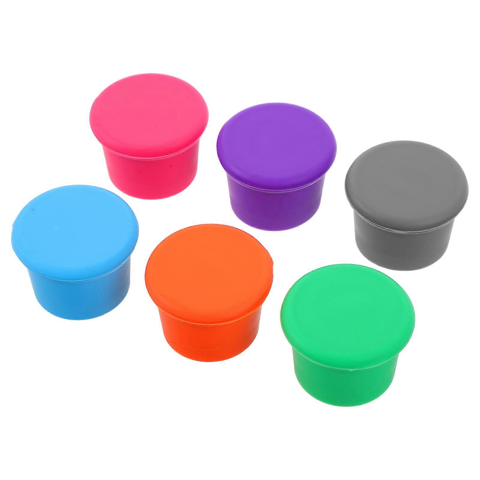 6Pcs Silicone Bottle Caps Reusable Soft Drink Lids For Home Users Prevent Spills Comfortable Kitchen Gadget