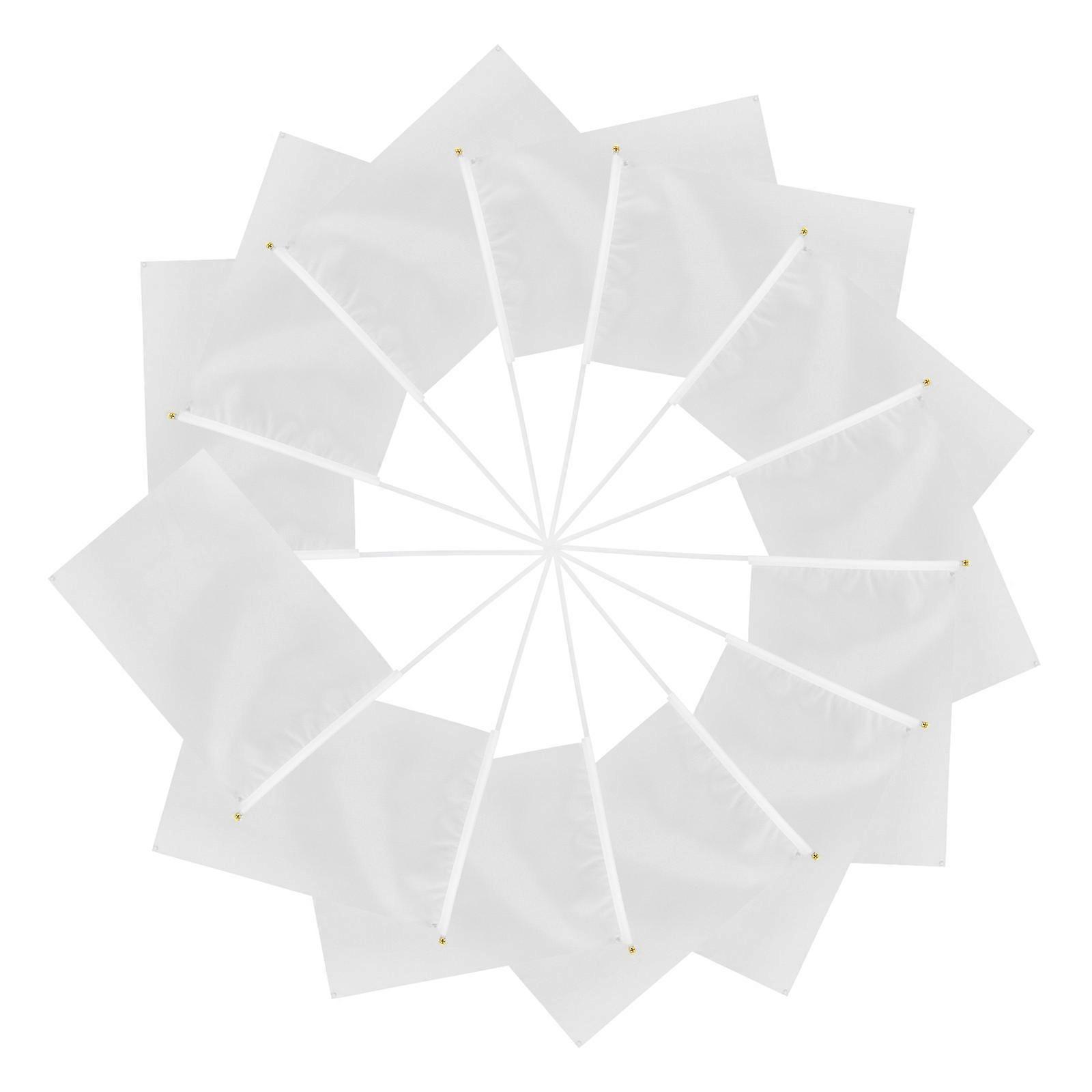 Hand Waving Flags 20Pcs White Multi-Event Use Polyester for Festival Use
