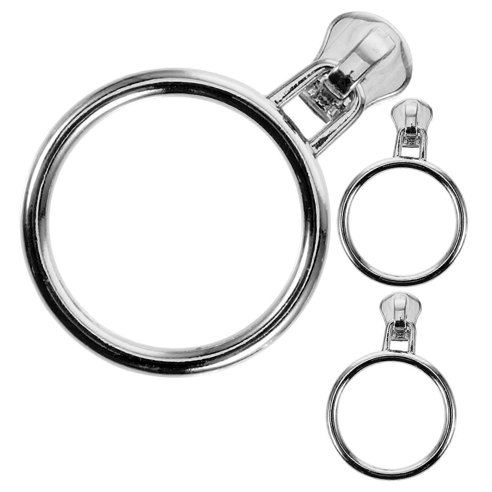 استبدال رأس سحاب معدني عالمي للملابس والحقائب 4x3 سم فضي طويل الأمد 3 قطع