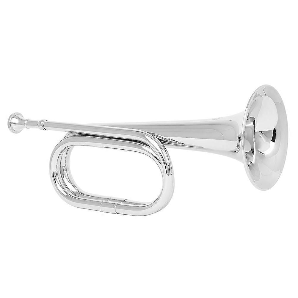 Copper Bugle Trumpet for Beginners with Silver Finish Ideal for Band and Orchestra Use Lightweight and Durable