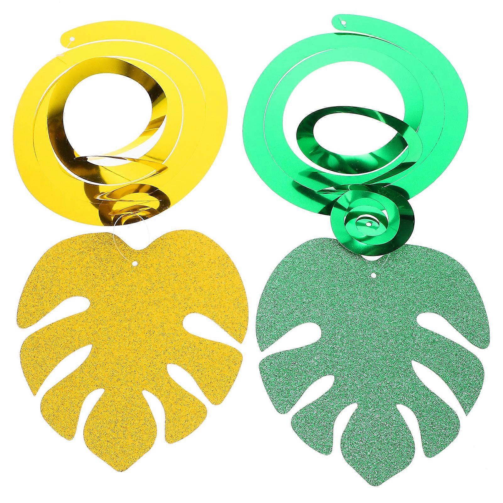 Tropical Leaves Hanging Swirl Decoration for Parties in Multi Colors PVC Material 18 Pieces