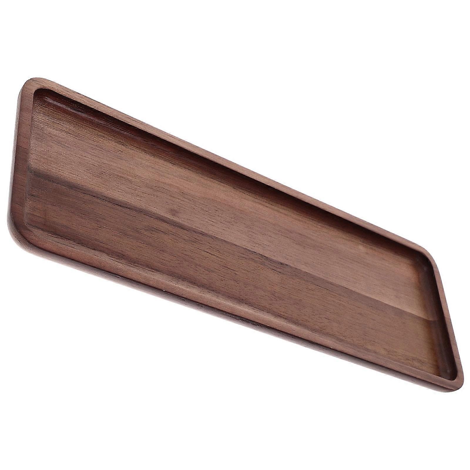 Wood Tray For Food Display Rectangular Serving Platter For Kitchen And Home Use Dark Brown Easy To Use 1Pack