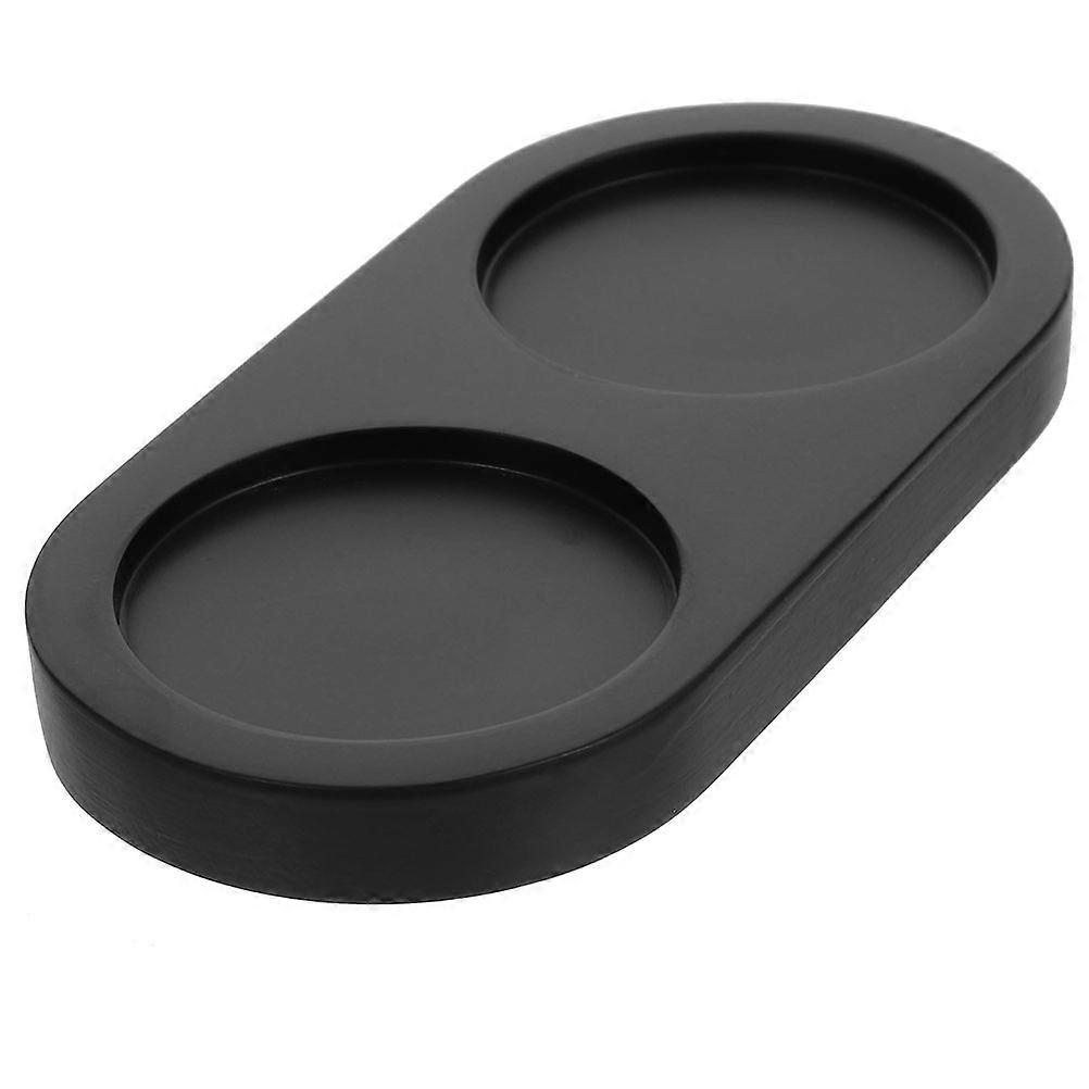 Elegant Wooden Tray for Pepper Grinders with Non Slip Base Black Color Sleek Modern Design 7 5
