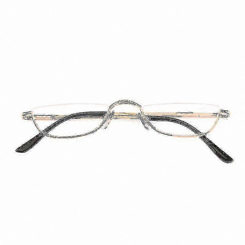 Semi Rimless Reading Glasses with Metal Spring Hinges Half Moon Design 1.0 to 4.0 Magnification Power