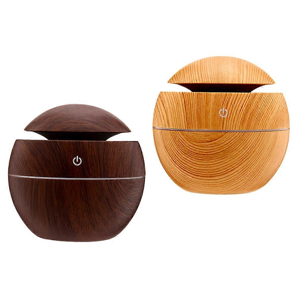 Small Desktop Humidifier Wood Grain For Car Home Office Humidifying Simple Design 3.9×3.9×4.1in 1Pcs