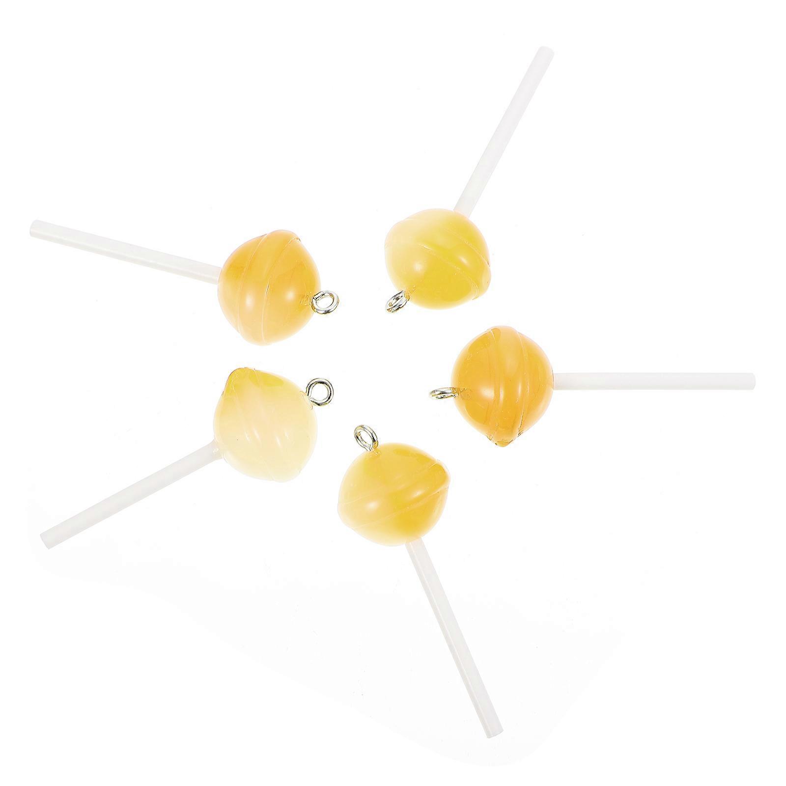 Lollipop Pendant Charms Resin Keychains Bags Stylish Appearance Round 1.5X1.5X4.5CM 30Set