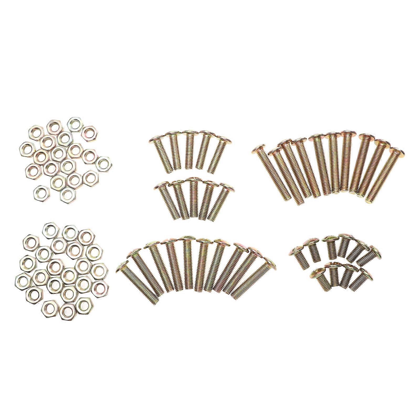 1 Set Sofa Leg Fixing Screws Bed Leg Installation Flat Head Screws with Nuts