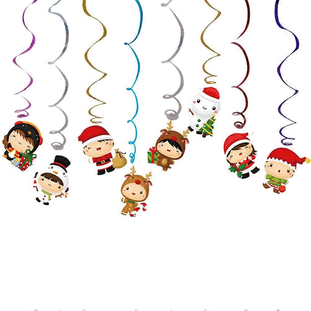 Adorable Christmas Colorful Snowman Spiral Streamers 2pcs Hanging Ceiling Pendant Party Decorations Layout Props