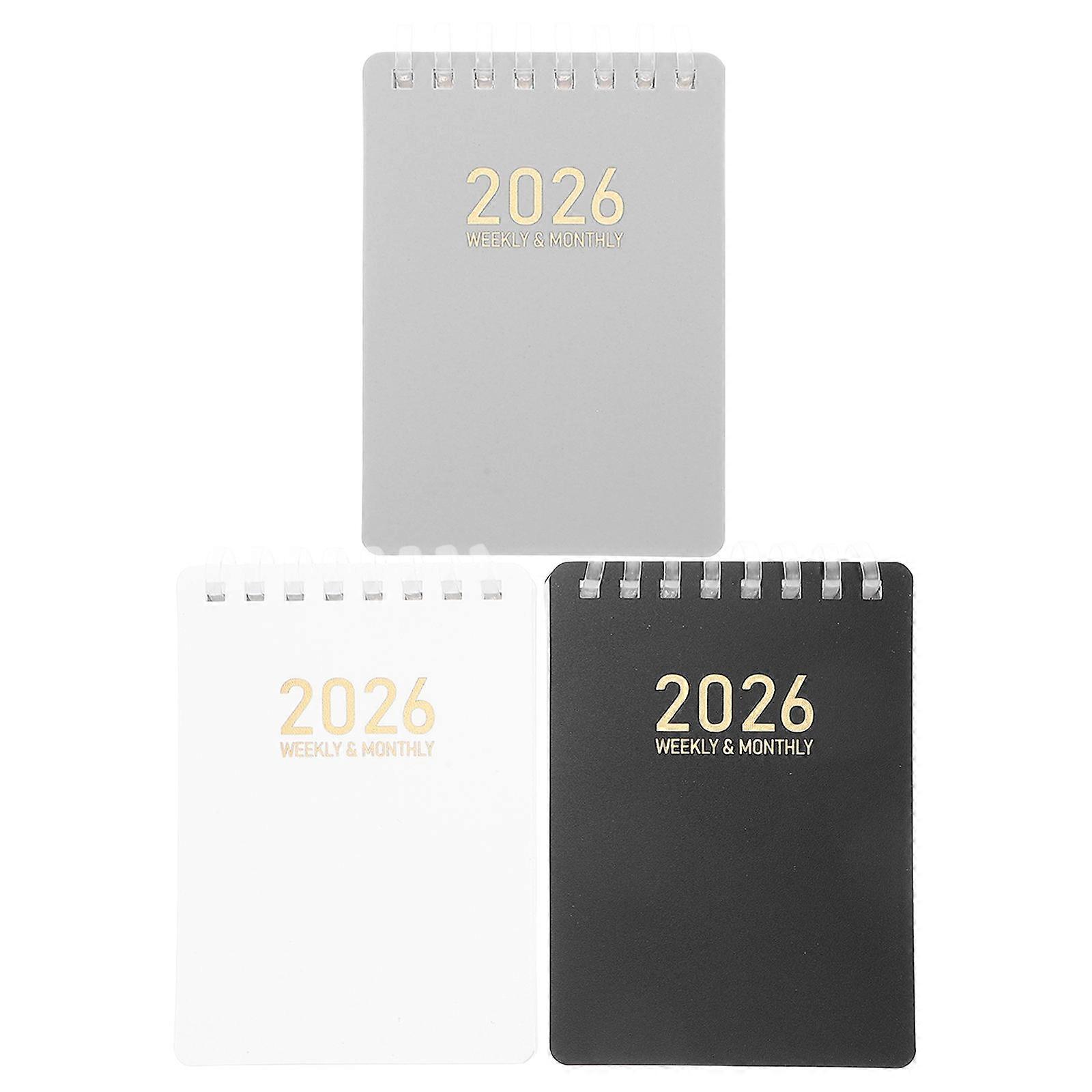 3pcs Spiral Bound Planner Notebook Set – Compact Project & Work Organiser with Protective Cover, Minimalist Design for School & Personal Use