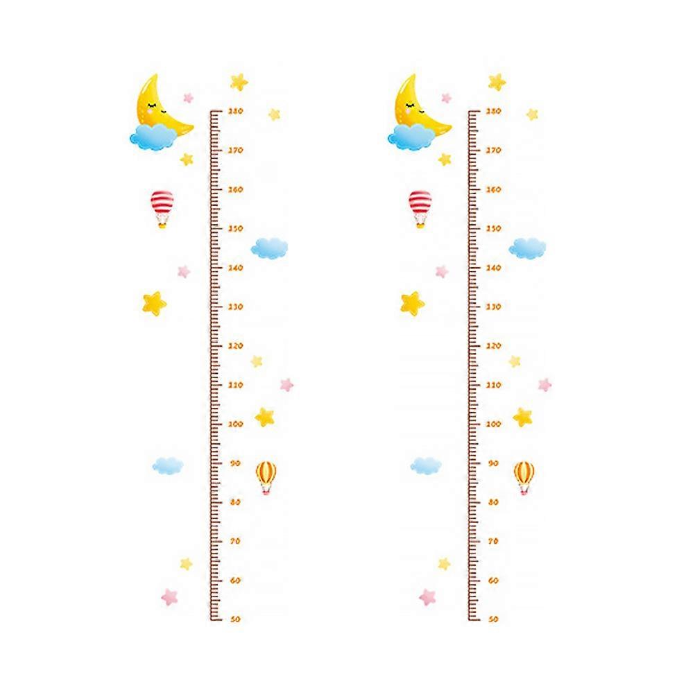 2PCS Multi Cartoon Height Chart Wall Stickers Removable PVC Growth Decals for Bedroom Living Room