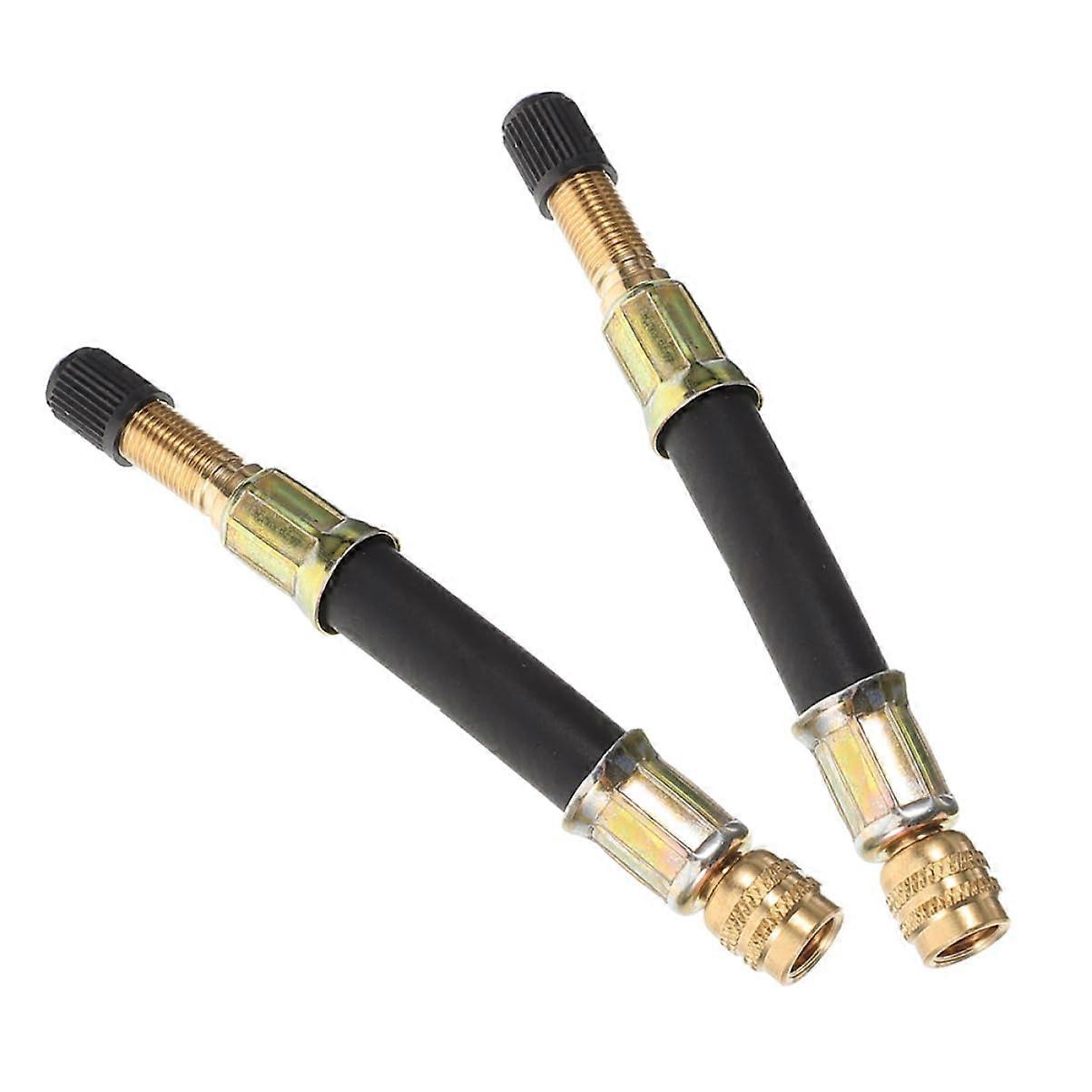2 pieces of tire valve extensions for car tire air valve accessories, suitable for cars, motorcycles, and more. Easy to use and versatile.