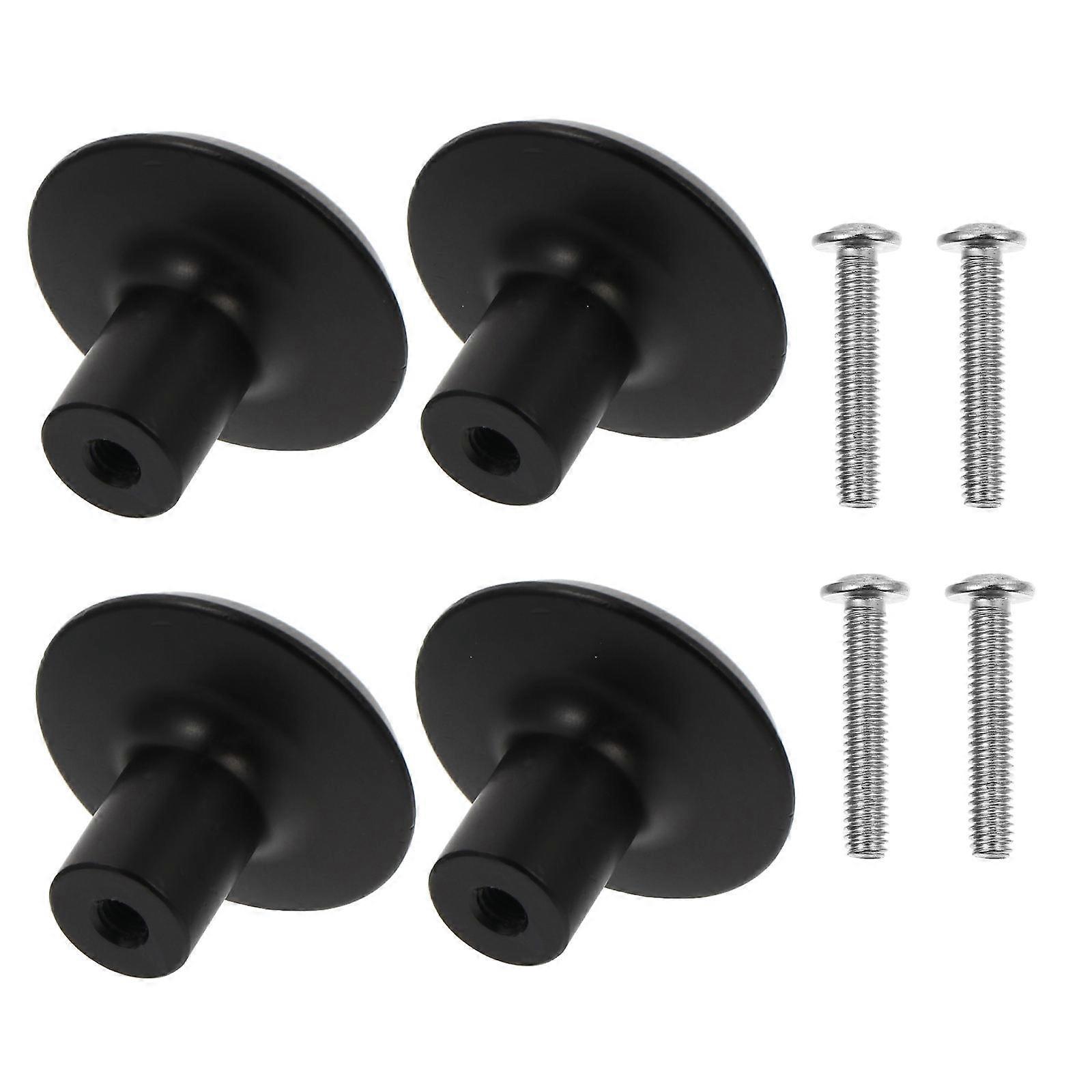 Furniture Knobs For Dresser Drawers Small Drawer Knobs 1 Set 4Pcs Black Round Shape Aluminium Alloy