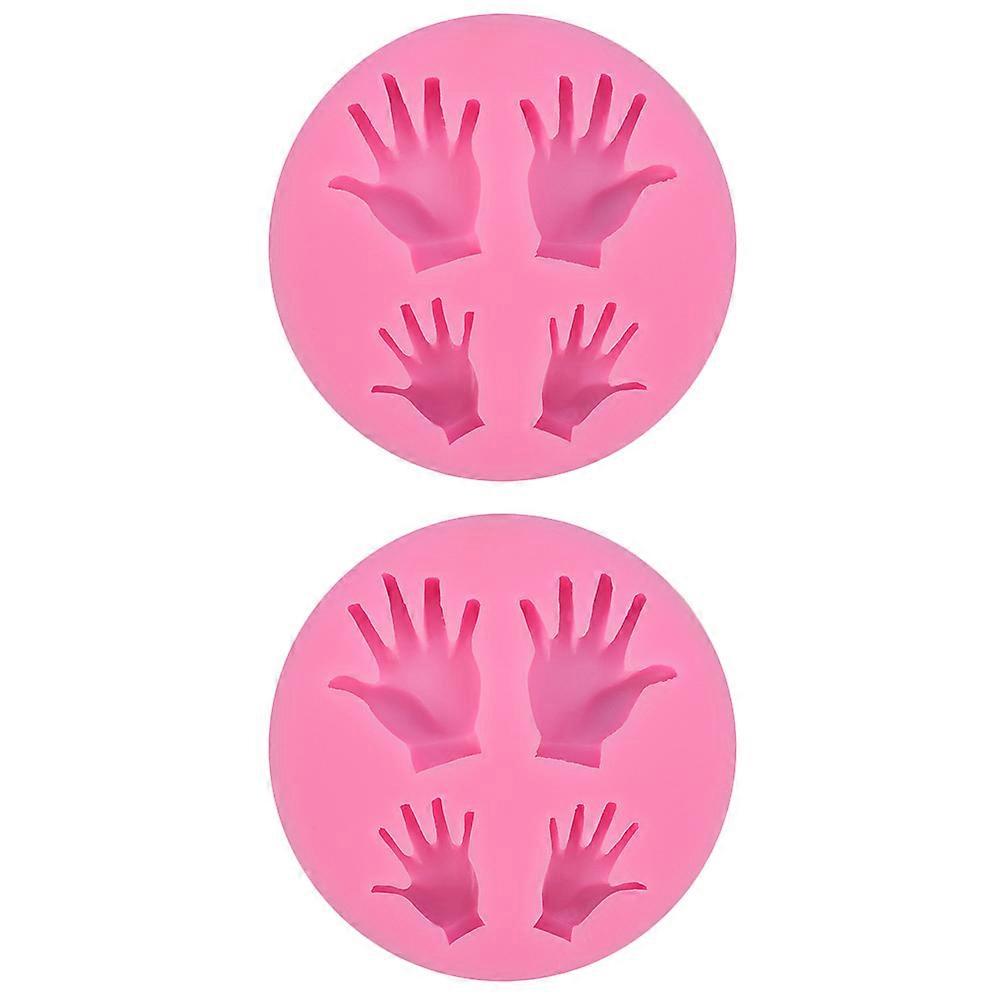 Palm Shaped Silicone Baking Molds 2pcs Set for DIY Cakes, Fondant, Cookies, and Handmade Crafts Non Stick, Food Safe, Creative Handprint Design