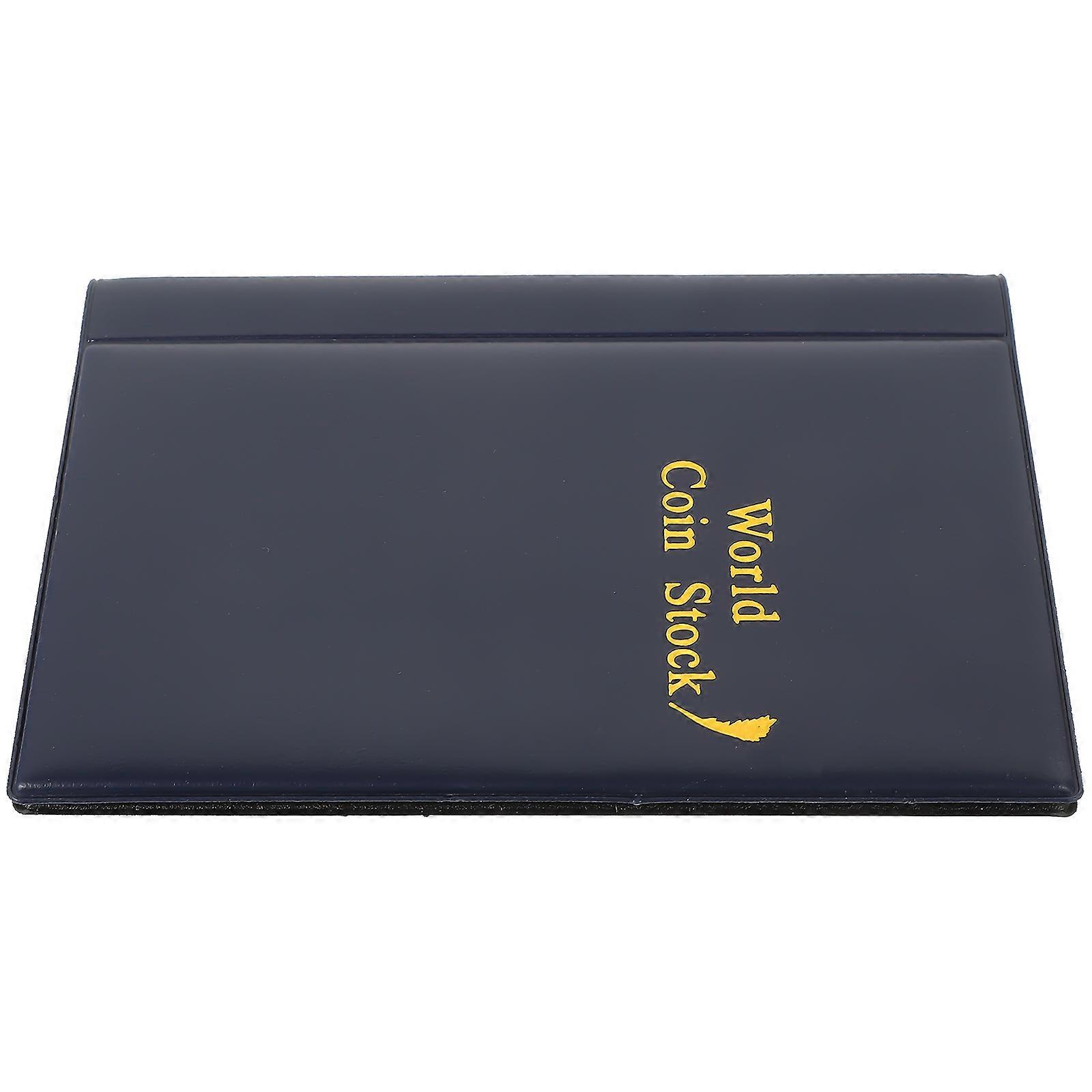 Pockets Coin Album 120-Pockets Storage Case For Children And Adults Coin Collectors With Clear Inner Sheets And Navy Cover 1Pcs