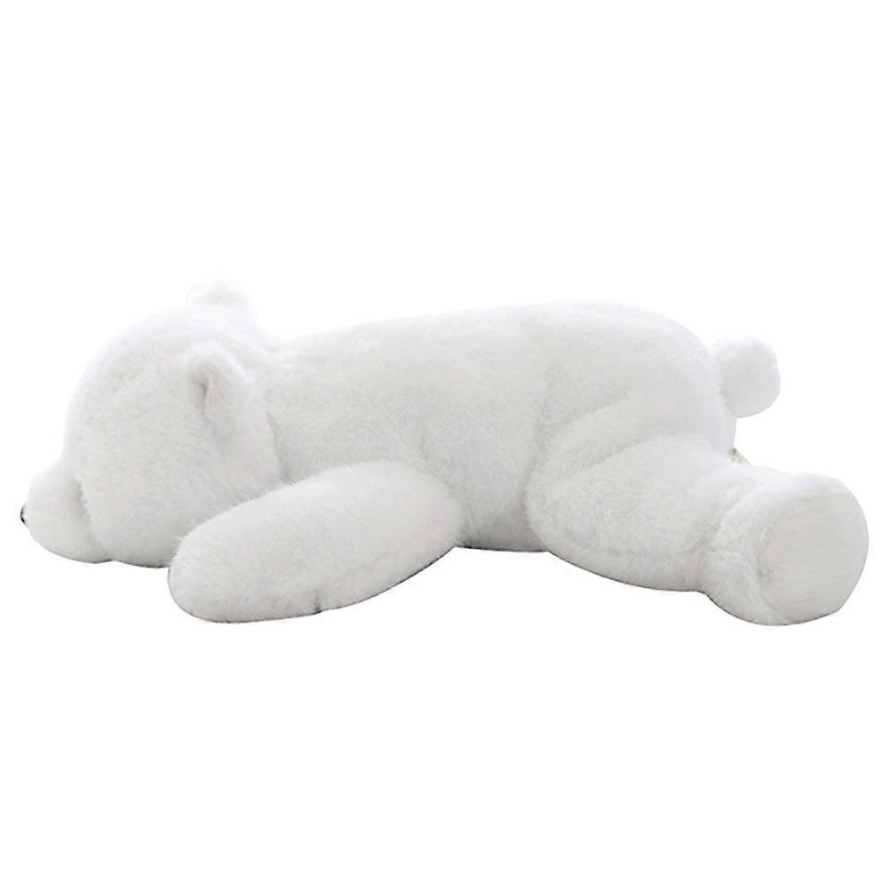 White Bear Plush Pillow 1 Set Comfortable Stuffed Doll for Nap Lie Prone Cute Design