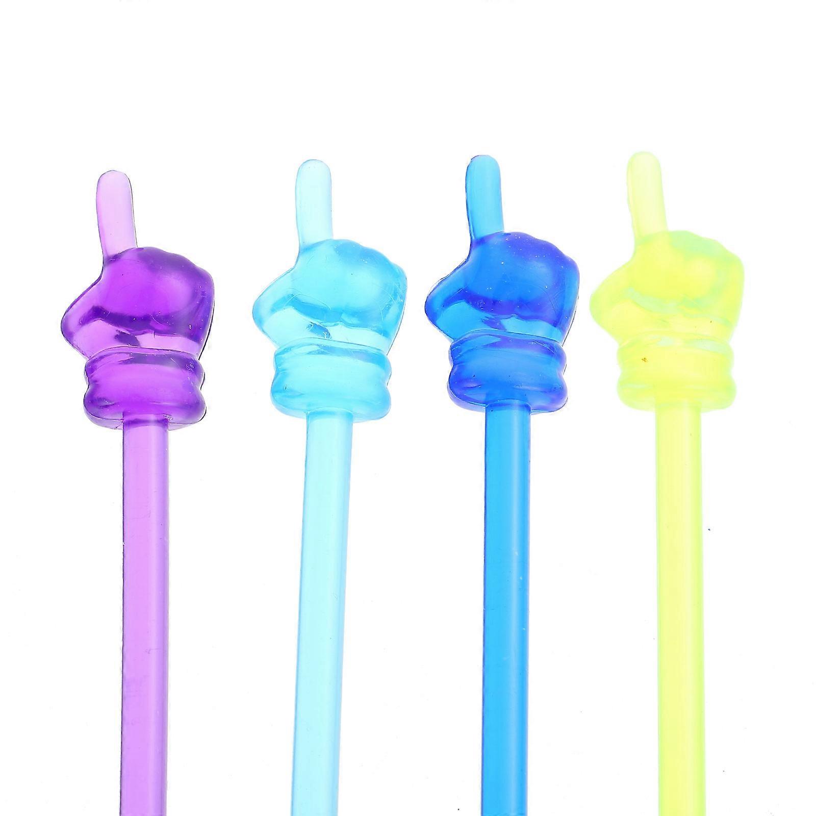 4pcs Gesture Luminous Stick Hand Signal Shape Cheering Toys for Party Dancing Random Color