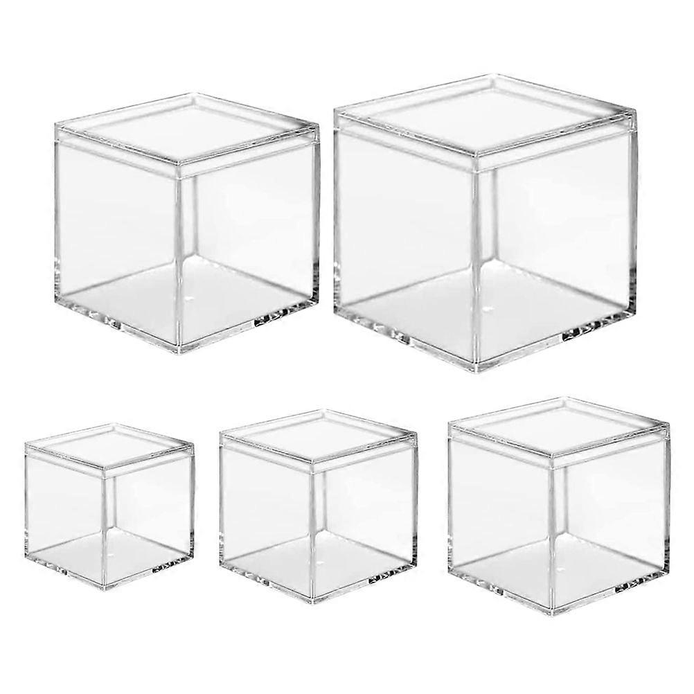 5pcs Acrylic Candy Boxes for Sweets Treat Storage Cases and Small Items Containers