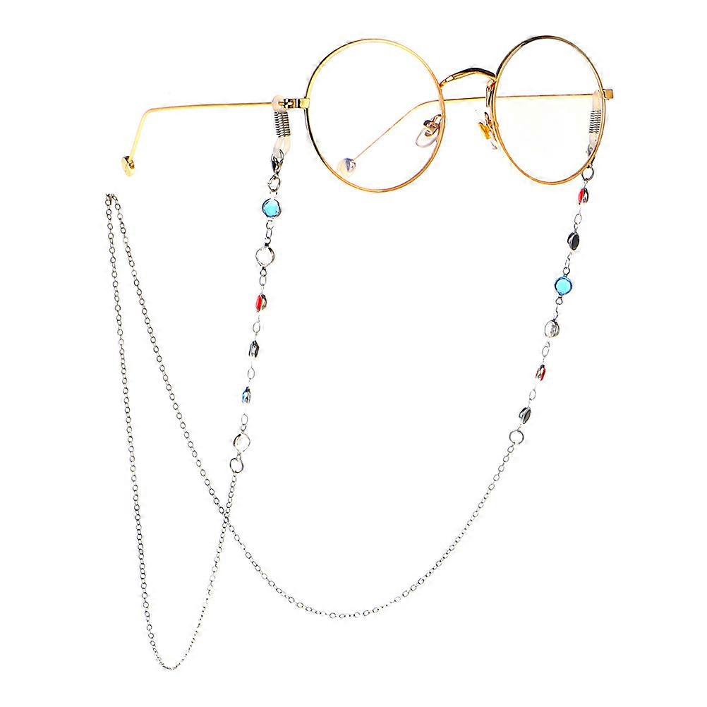Colorful Eyeglass Chain Prevent Glasses Fall Daily Use Silver 1Set