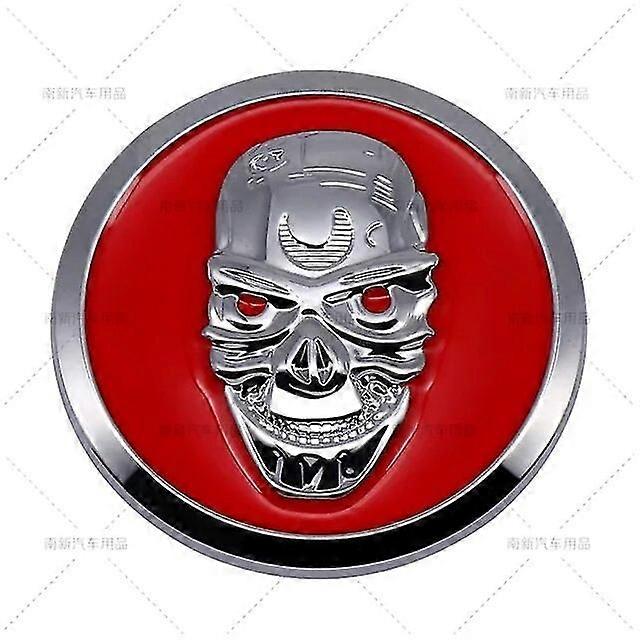ملصقات جسم ملصقات جمجمة معدنية مستديرة للسيارات ملصقات زخرفة الشعار الخلفي ثلاثية الأبعاد معدلةيلتف السيارة