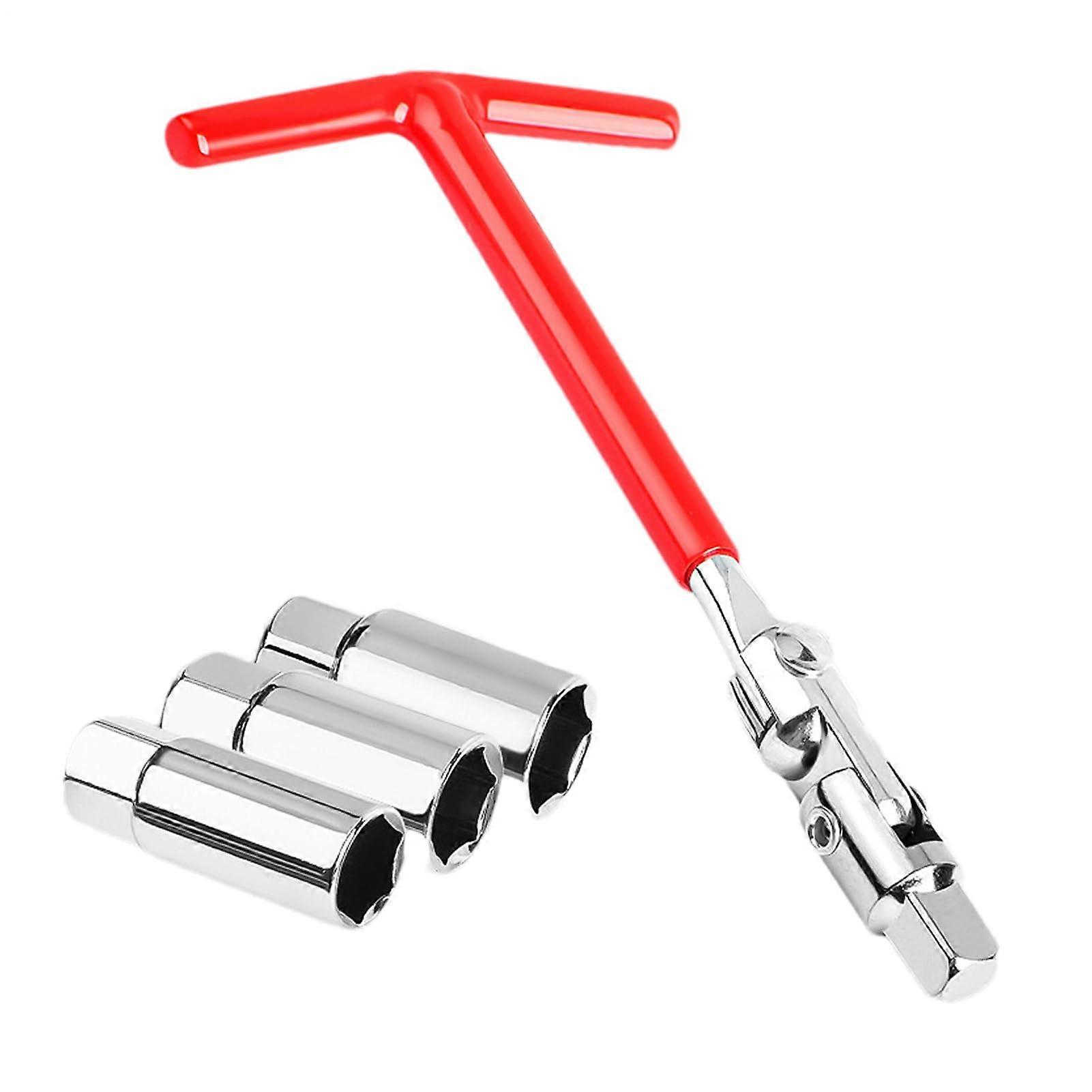 T-Handle Wrench - Ergonomic Rotating Handle Steel Plug Wrench for Engines and Motorcycles, Standard Size, Durable