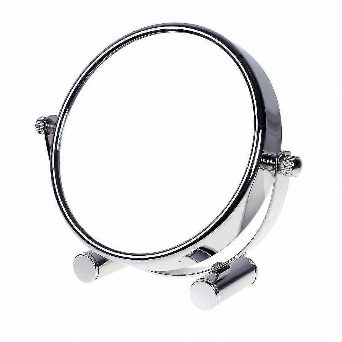 5 Inch Double-Sided Makeup Mirror with 10x Magnification, Freestanding Tabletop Vanity Mirror for Shaving and Cosmetics