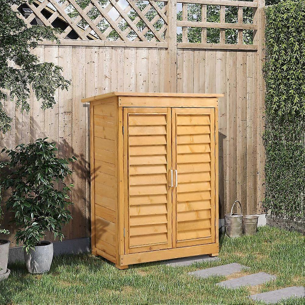 Outdoor Solid Wood Storage Cabinet Garden Shed