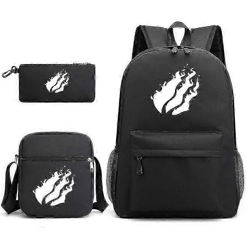Prestonplayz Backpack School Bag Three-piece Set