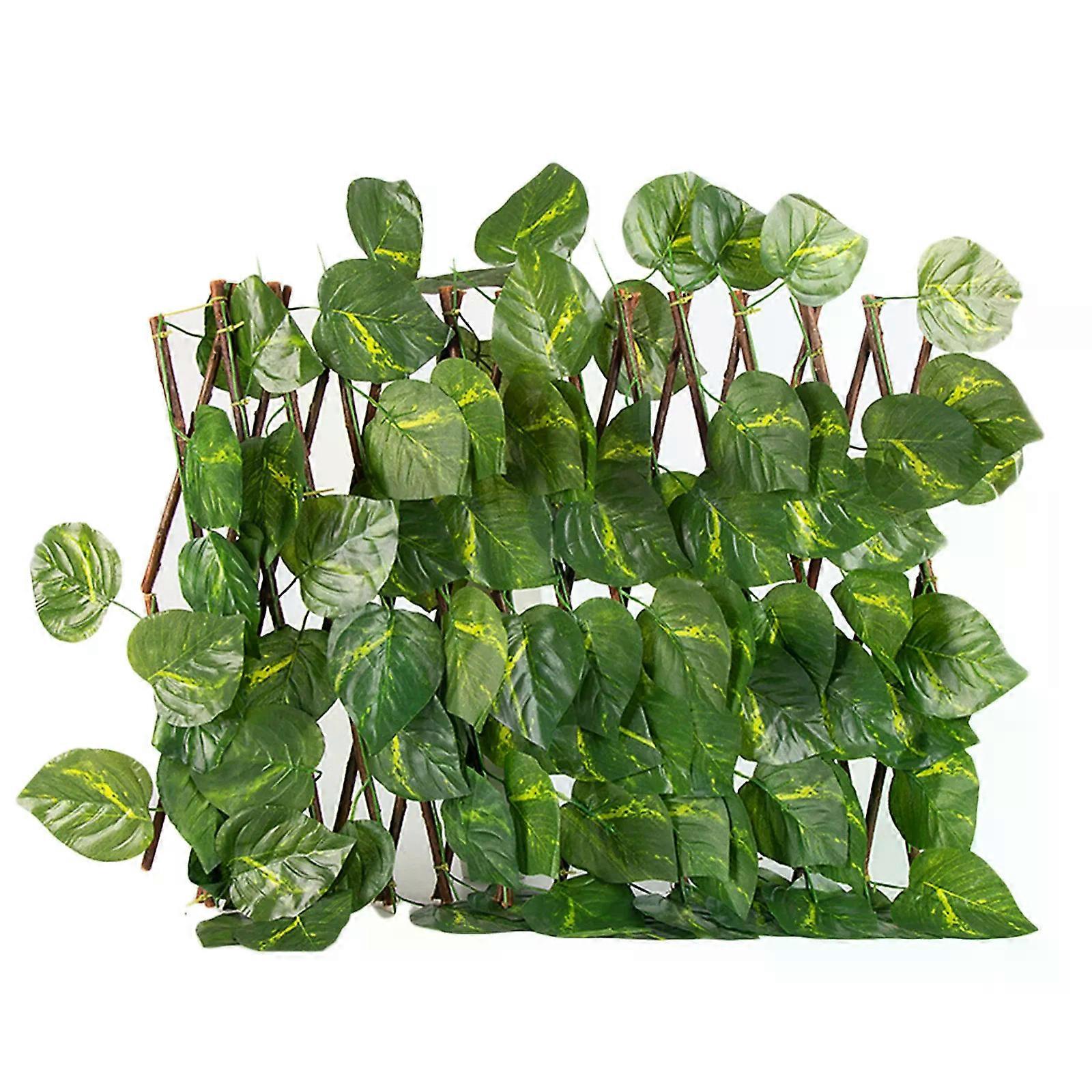 Artificial Simulation Fence Garden Screening With Wire Rope Curtain Strips Wooden Plastic Large Watermelon Leaf Trellis Extension