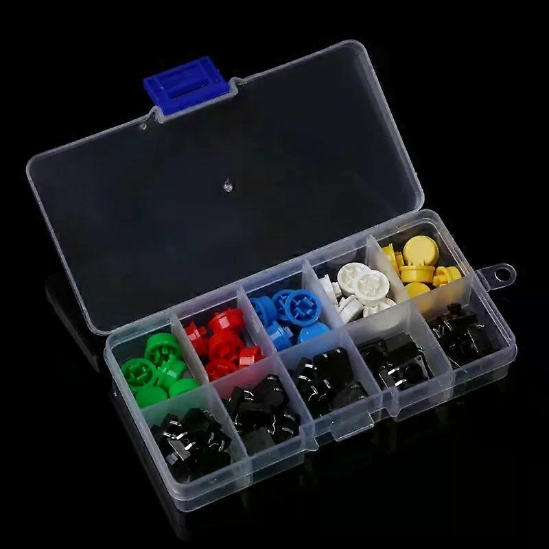 25pcs 12x12x7.3mm Momentary Touch Button Micro Switch 4P PCB w/ Baseball Cap