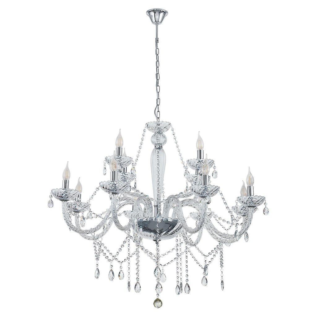 Eglo Basilano 12 Lamp Multi Arm Chandeliers Chrome