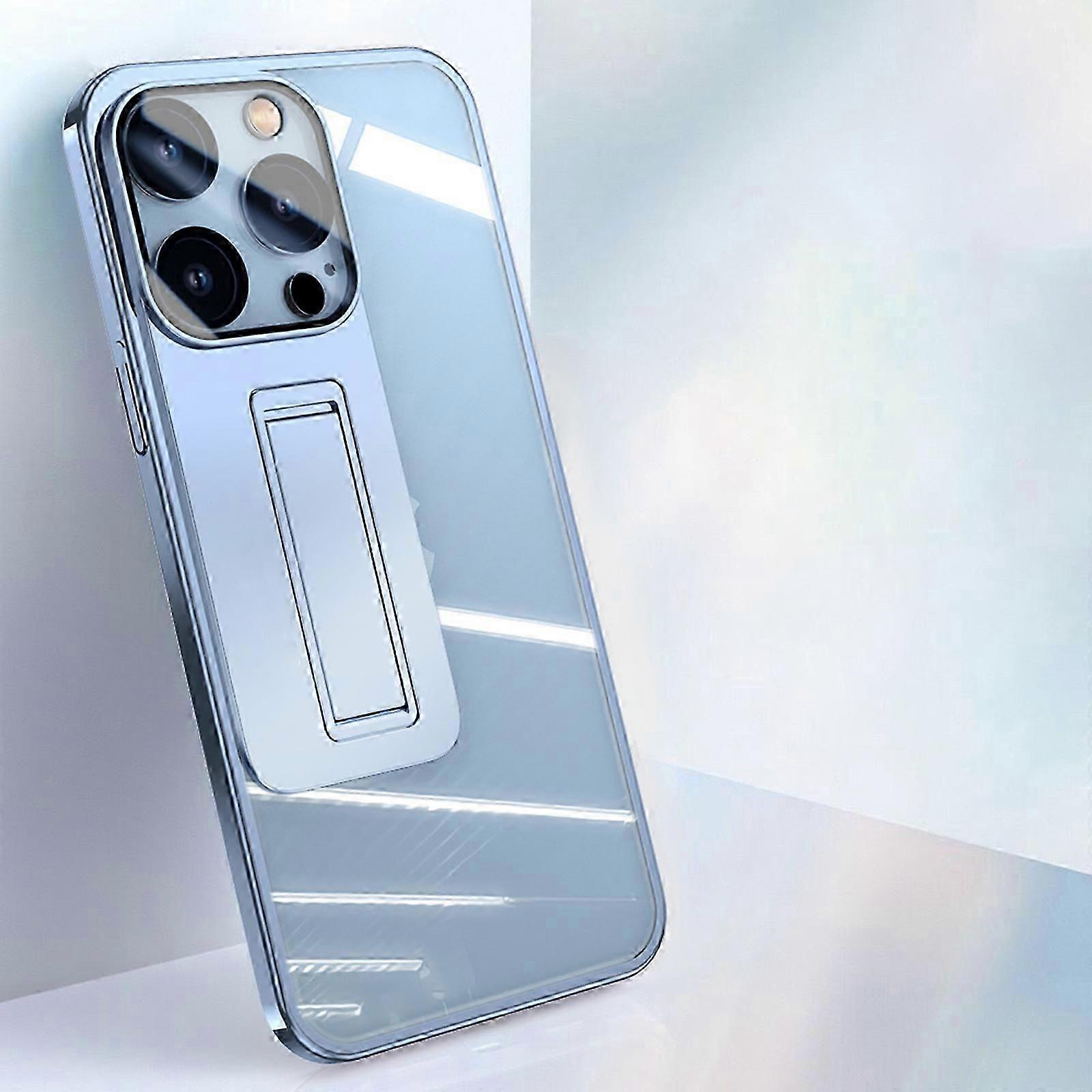 حافظة شفافة لهاتف iPhone 15 Pro Max / 15 Ultra مع واقي شاشة ، حامل مسند مسند مغناطيسي مدمج