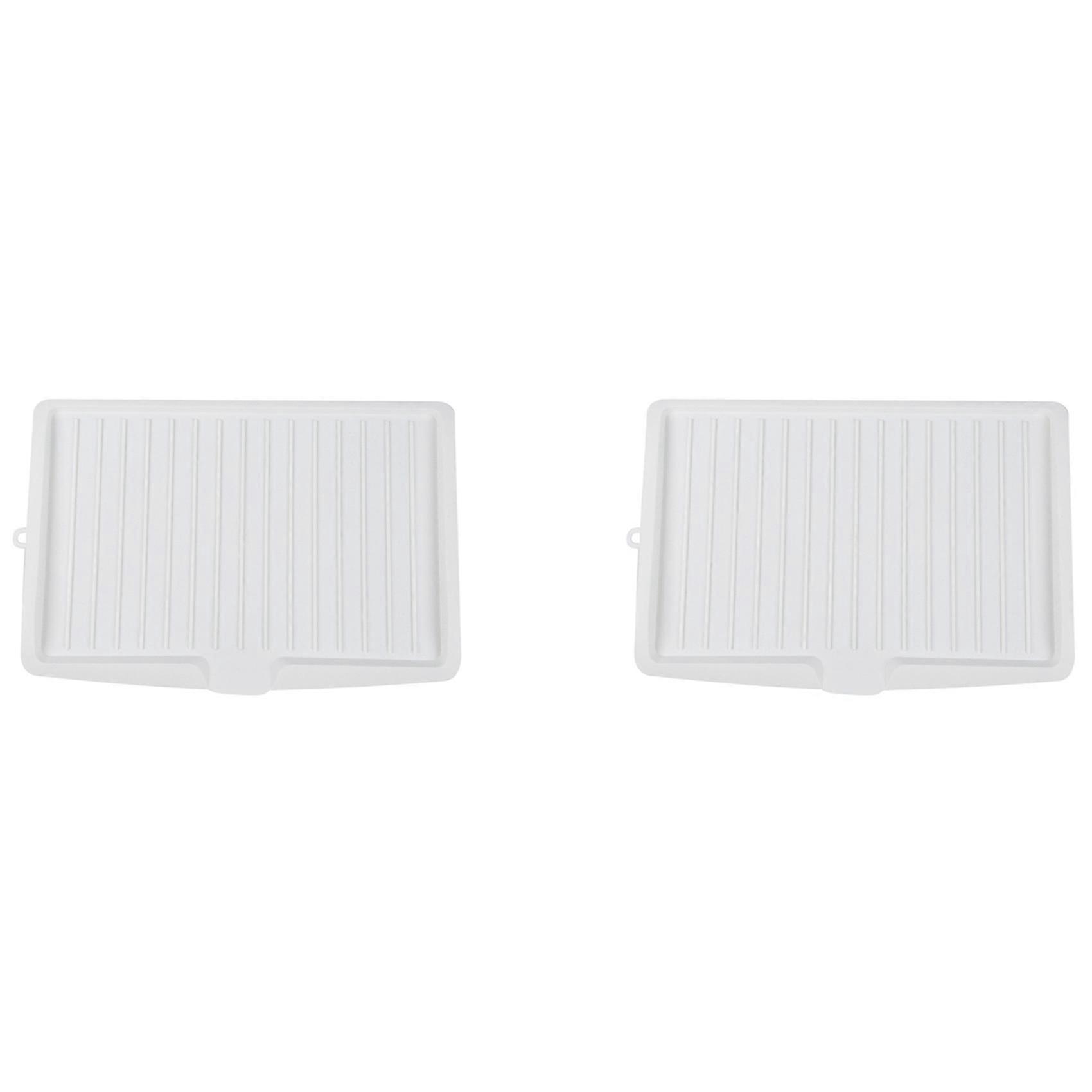 2Pcs Large White Plastic Dish Drainer Cutlery Rack for Kitchen Sink