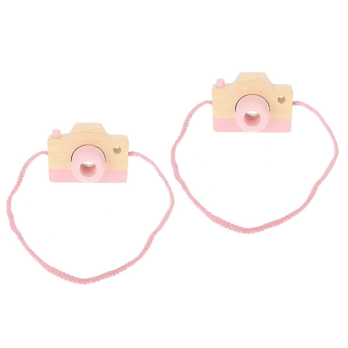 Wooden Multiprism Kaleidoscope Camera Toys for Decor Use in Pink with Durable Synthetic Material, Small Size