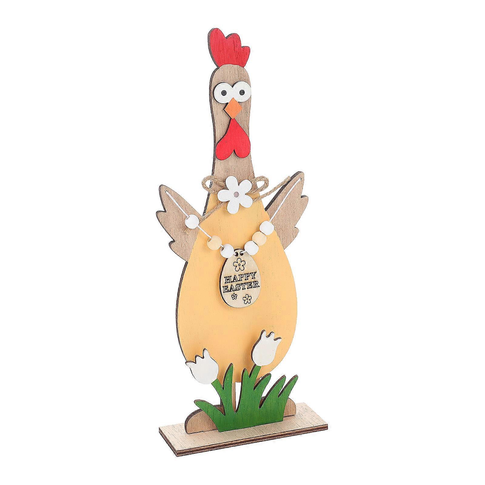 Detachable Rooster Statue for Decor Lightweight and Compact Yellow Synthetic Material