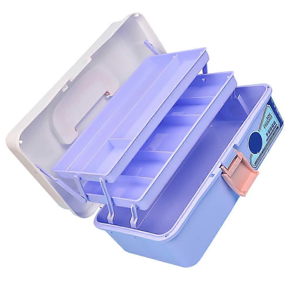 アーティスト用厚みのあるマニキュアツール収納ボックス 32x18x14cm スカイブルー 1セット